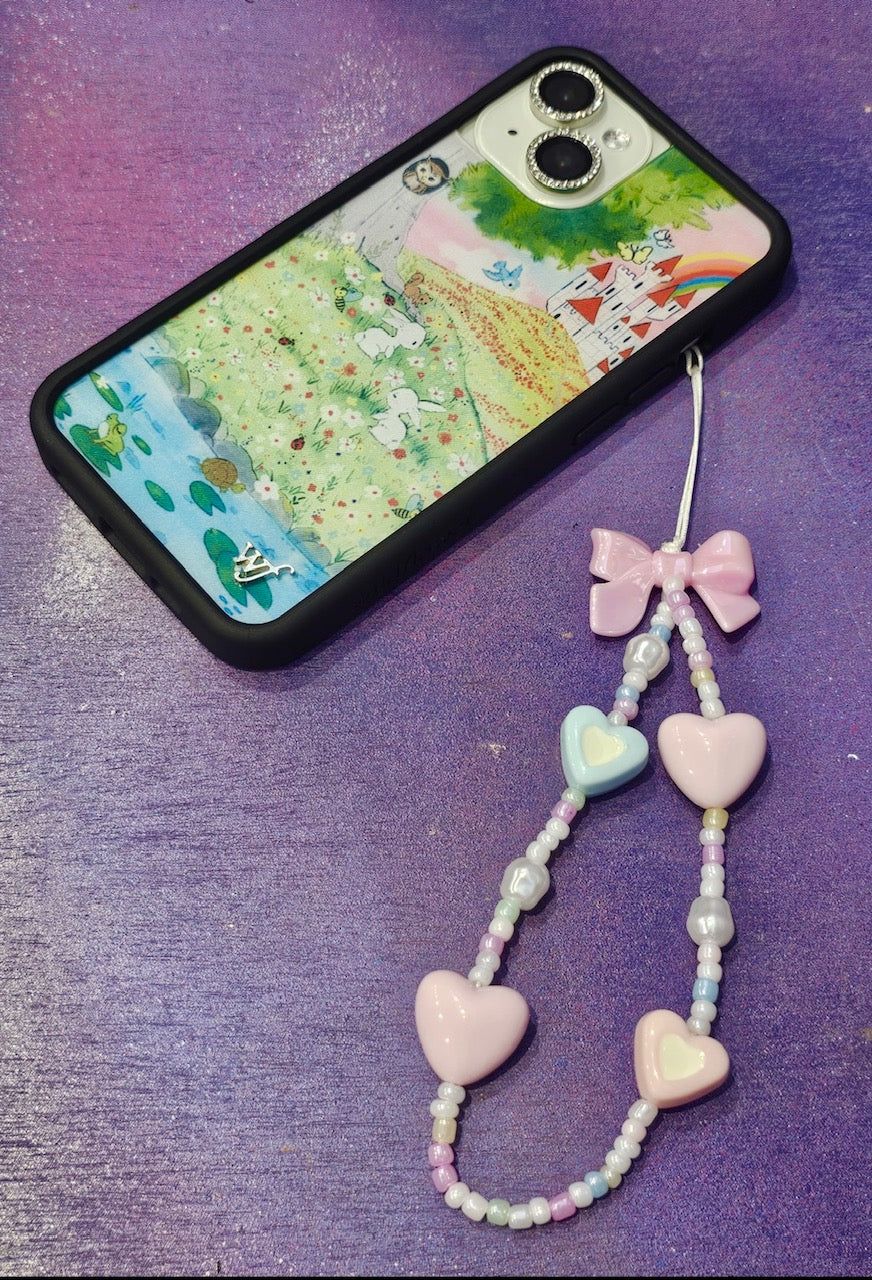 Wristlet Hearts Bow Pink